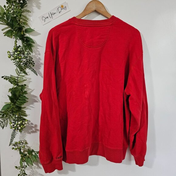 Izod Red Crewneck Sweatshirt XL Mens ~ SW105.1.5 - Picture 4 of 4